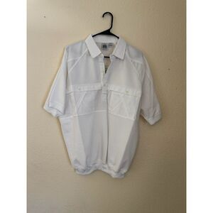Vintage Mens By Martini Banded Waist Polo Shirt Size XL White NWT NOS‎ Hipster